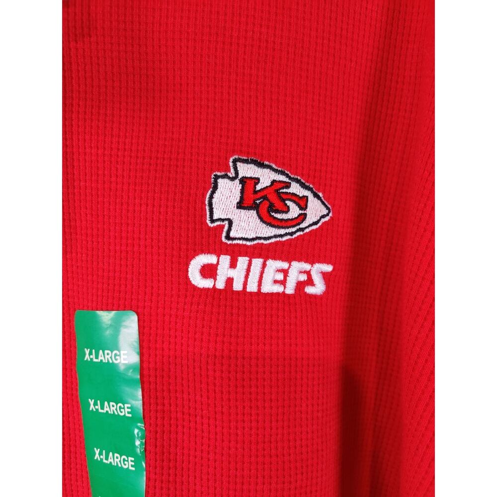 Men’s XL KC Chiefs Shirt Thermal Long Sleeve Shirt Embroidery Dunbrooke - Picture 2 of 4